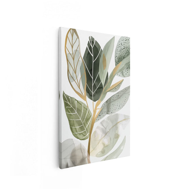 Canvas schilderij vooraanzicht Aquarelkunstwerk van een Blad