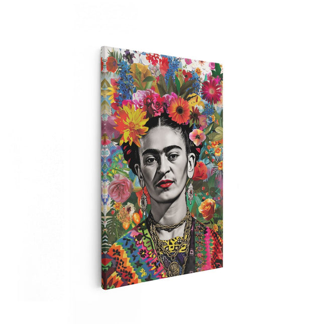 Canvas schilderij vooraanzicht Frida Kahlo - Frida Kahlo Kunstafdruk