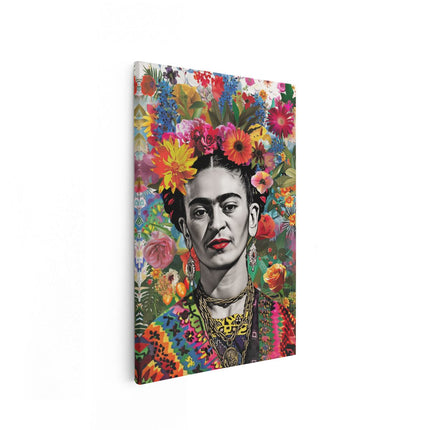 Canvas schilderij vooraanzicht Frida Kahlo - Frida Kahlo Kunstafdruk