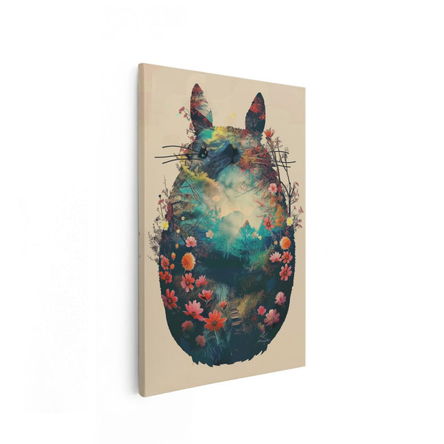 Canvas schilderij vooraanzicht Afbeelding van een Totoro