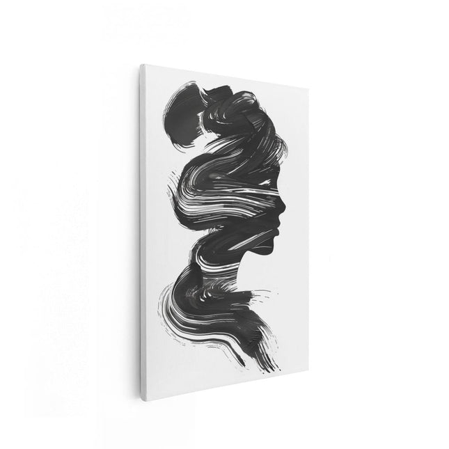 Canvas schilderij vooraanzicht Silhouet van het Hoofd van een Vrouw