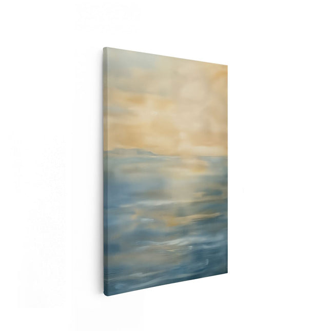 Canvas schilderij vooraanzicht Kunstwerk van een Zonsondergang boven de Oceaan