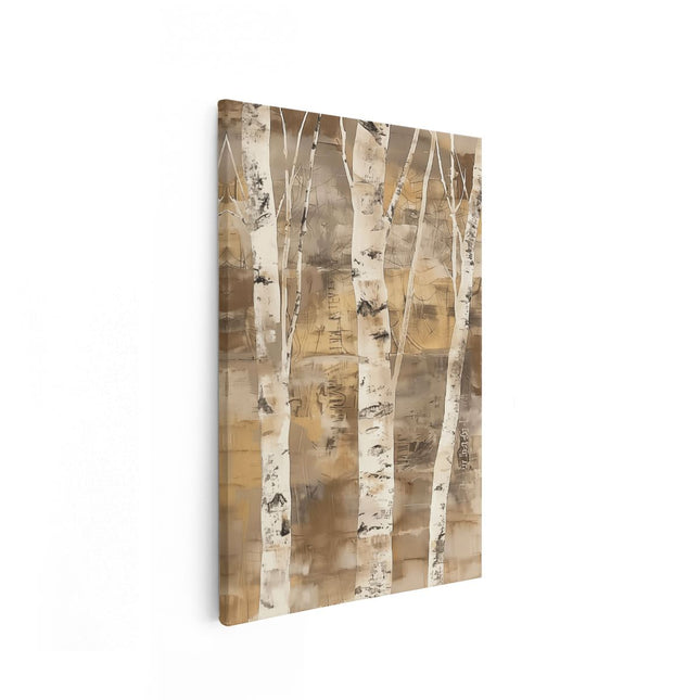 Canvas schilderij vooraanzicht Kunstwerk van Berkenbomen