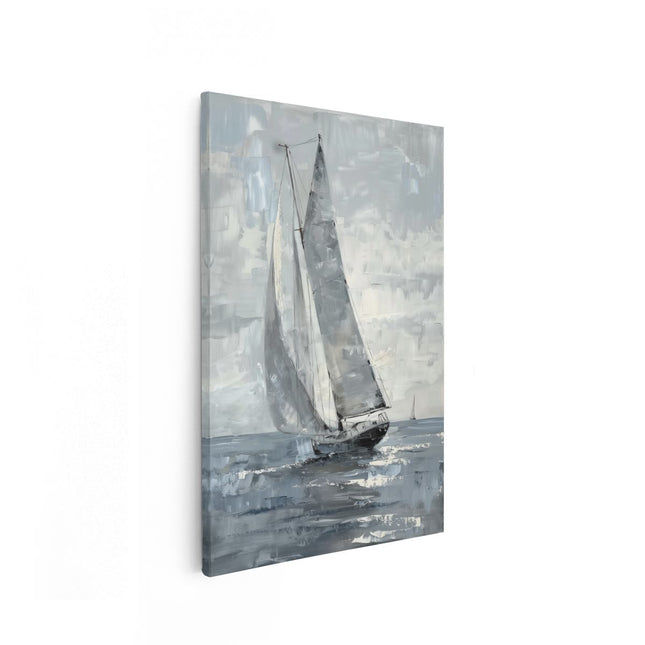 Canvas schilderij vooraanzicht Kunstwerk van een Zeilboot in de Oceaan