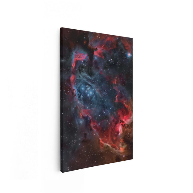 Canvas schilderij vooraanzicht De Nevel is Rood en Blauw