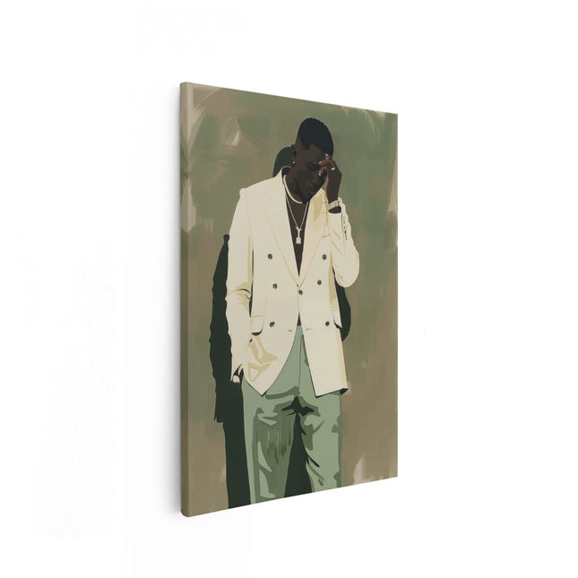 Canvas schilderij vooraanzicht Man in een Pak