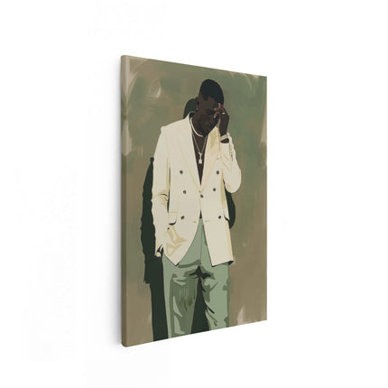 Canvas schilderij vooraanzicht Man in een Pak