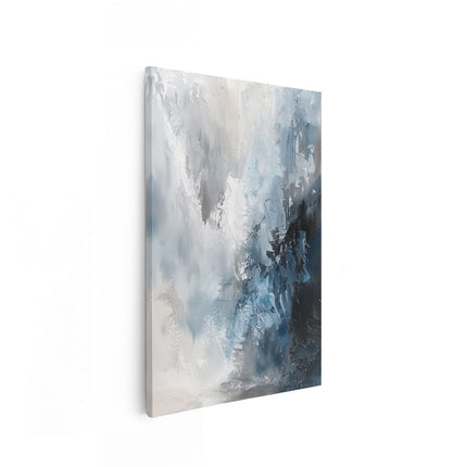 Canvas schilderij vooraanzicht Abstract Kunstwerk van Blauw en Wit