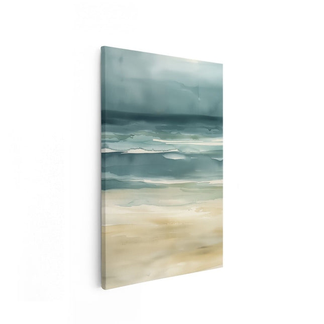Canvas schilderij vooraanzicht Aquarelkunstwerk van een Strand