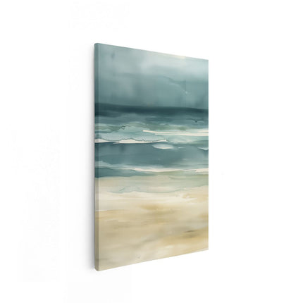 Canvas schilderij vooraanzicht Aquarelkunstwerk van een Strand