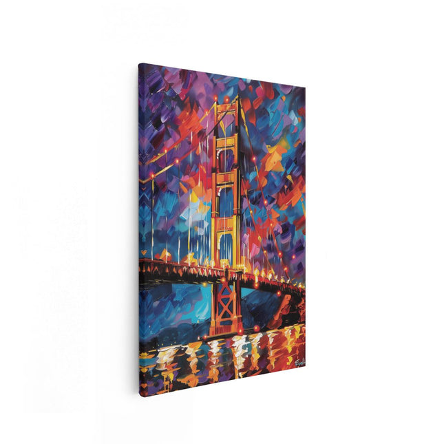 Canvas schilderij vooraanzicht Kunstwerk van de Golden Gate Bridge in San Francisco