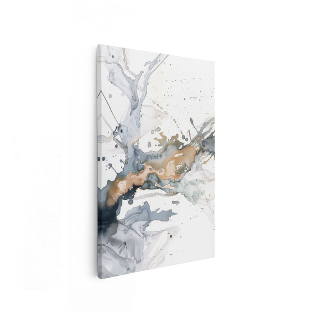 Canvas schilderij vooraanzicht Scheutje Verf op een Witte Achtergrond
