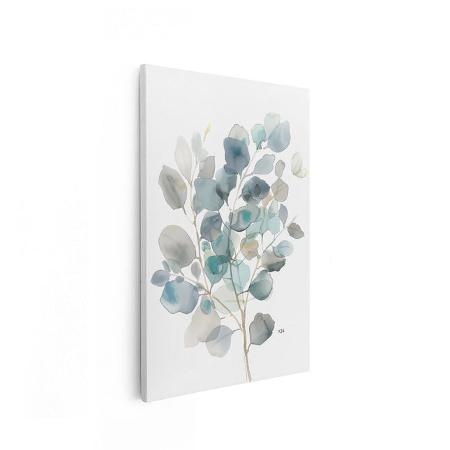 Canvas schilderij vooraanzicht Aquarelkunstwerk van Eucalyptusbladeren