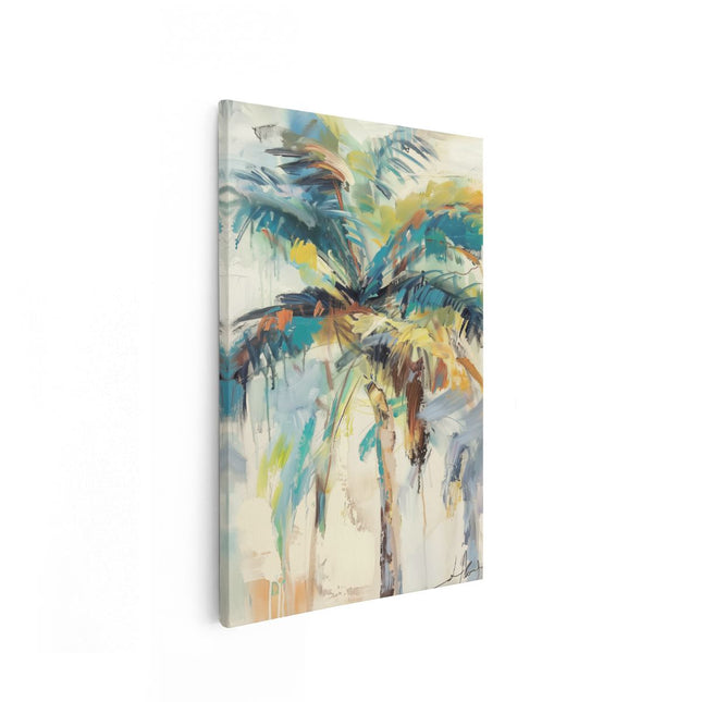 Canvas schilderij vooraanzicht Kunstwerk van Palmbomen