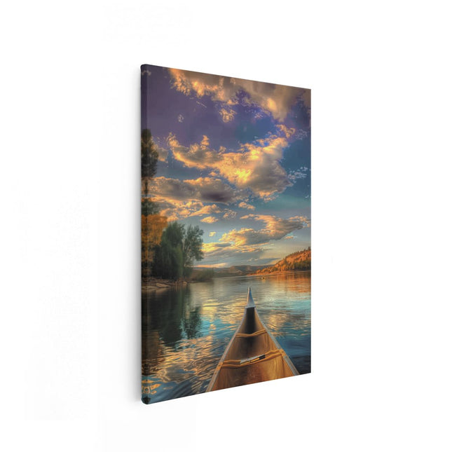 Canvas schilderij vooraanzicht Kano op het Water