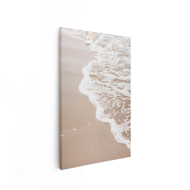 Canvas schilderij vooraanzicht Strand met Golven en Zand