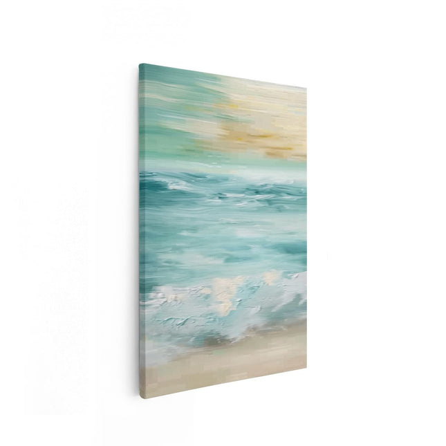 Canvas schilderij vooraanzicht Kunstwerk van de Oceaan bij Zonsondergang