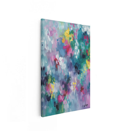 Canvas schilderij vooraanzicht Abstract Kunstwerk van Kleurrijke Bloemen