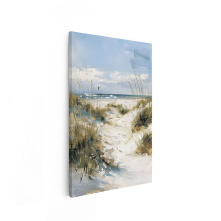 Canvas schilderij vooraanzicht Kunstwerk van een Strand met Zandduinen