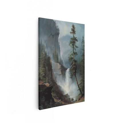 Canvas schilderij vooraanzicht Kunstwerk van een Waterval in Yosemite