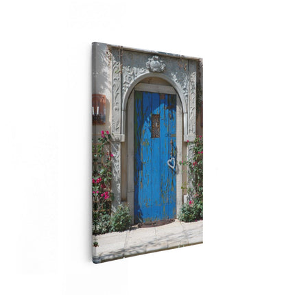 Canvas schilderij vooraanzicht Oude Deur met Ornament