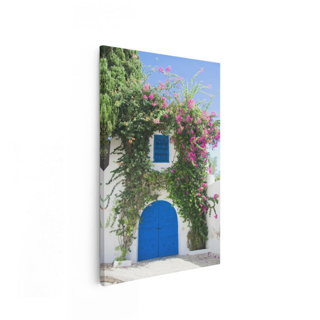 Canvas schilderij vooraanzicht Blue window