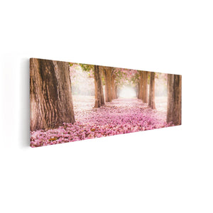 Canvas Schilderij Vooraanzicht Schilderij Paarse Lavendel Bloemenveld