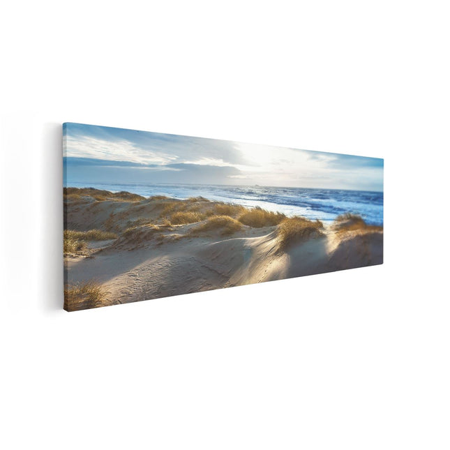 Canvas Schilderij Vooraanzicht Schilderij Hangmat op een Strand