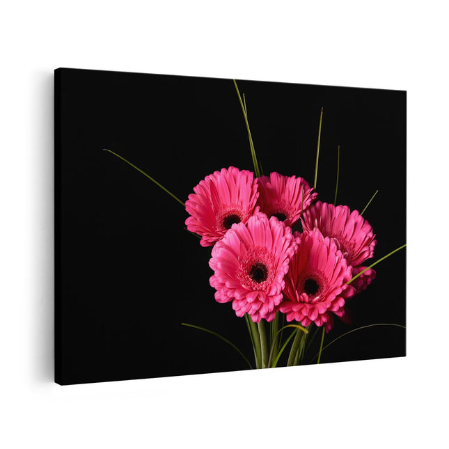 Canvas schilderij vooraanzicht Roze Gerbera Bloemen