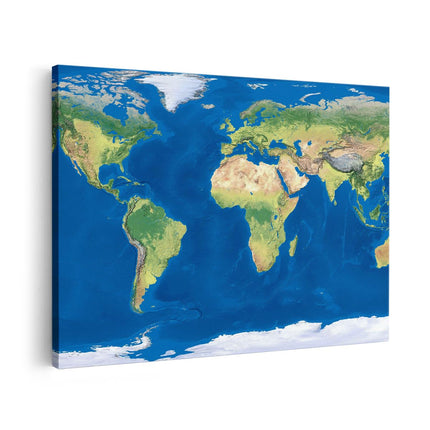 Canvas schilderij vooraanzicht Wereldkaart
