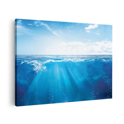 Canvas schilderij vooraanzicht Helder Blauwe Zee Onder Water