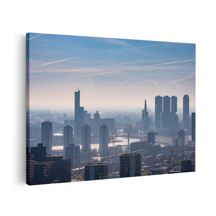 Canvas schilderij vooraanzicht Rotterdamse Skyline