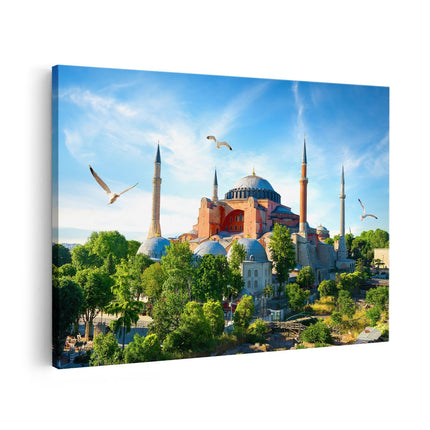 Canvas schilderij vooraanzicht Hagia Sophia Moskee In Istanbul