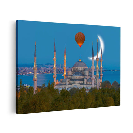 Canvas schilderij vooraanzicht Sultan Ahmetmoskee In Istanbul