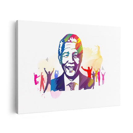 Canvas schilderij vooraanzicht Nelson Mandela