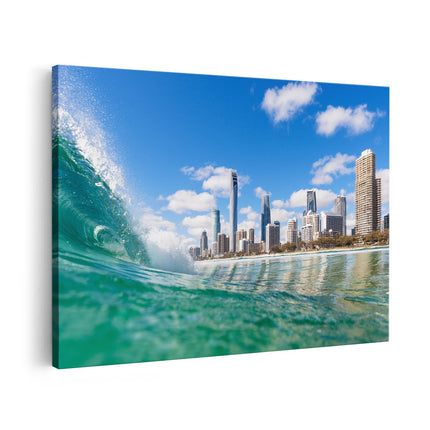 Canvas schilderij vooraanzicht Golf aan de Gold Coast 