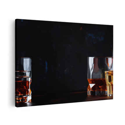 Canvas schilderij vooraanzicht Sterke Alcohol Drank - Glazen