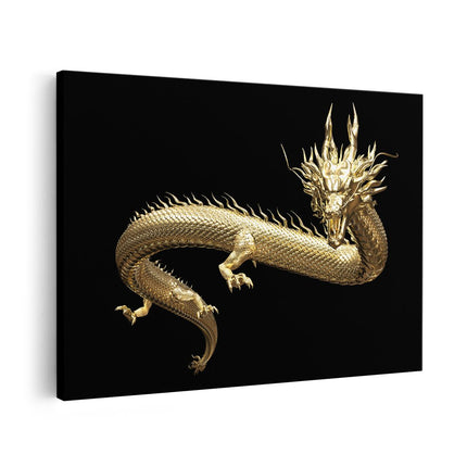 Canvas schilderij vooraanzicht Gouden Draak
