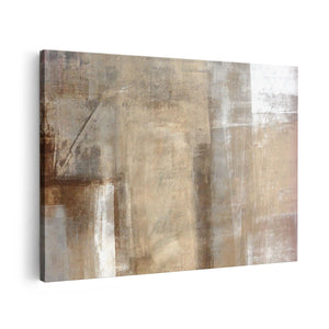 Canvas schilderij vooraanzicht Abstracte Kunst Bruin met Beige