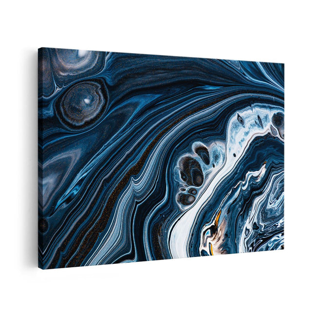 Canvas schilderij vooraanzicht Abstracte Kunst - Blauwe Verf