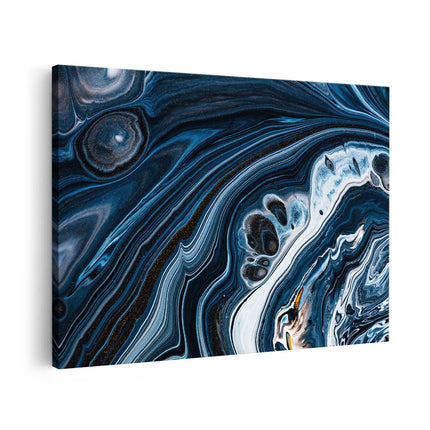 Canvas schilderij vooraanzicht Abstracte Kunst - Blauwe Verf
