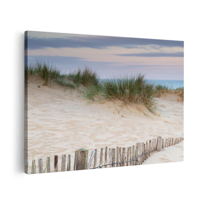 Canvas schilderij vooraanzicht Zand Duinen aan het Strand 