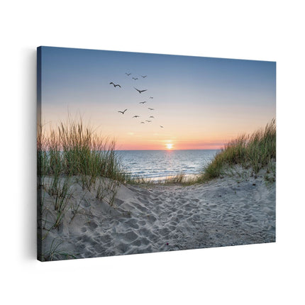 Canvas schilderij vooraanzicht Strand en Duinen