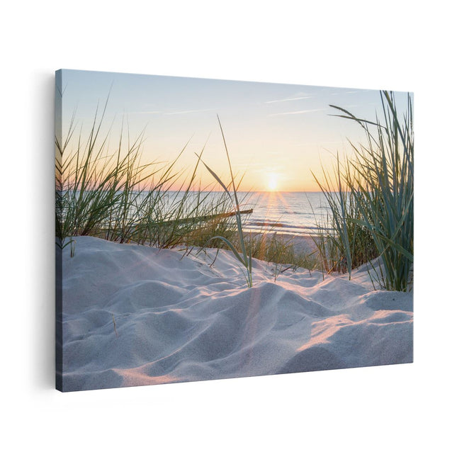 Canvas schilderij vooraanzicht Duinen met Strand en Zee