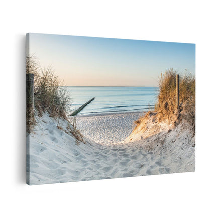 Canvas schilderij vooraanzicht Voetpad naar Strand en Zee