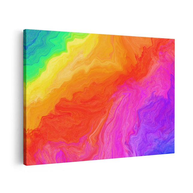 Canvas schilderij vooraanzicht Abstracte Kunst - Regenboog Kleuren