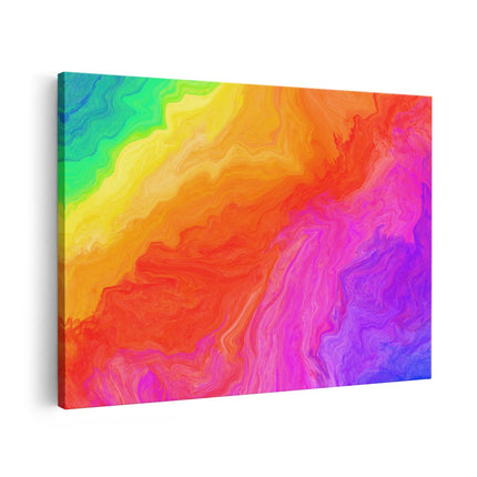 Canvas schilderij vooraanzicht Abstracte Kunst - Regenboog Kleuren