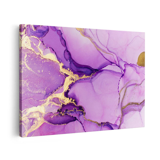Canvas schilderij vooraanzicht Abstracte Kunst - Roze Acryl 