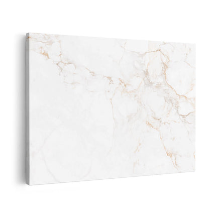 Canvas schilderij vooraanzicht Abstracte Kunst - Witte Marmer met Bruin en Grijs