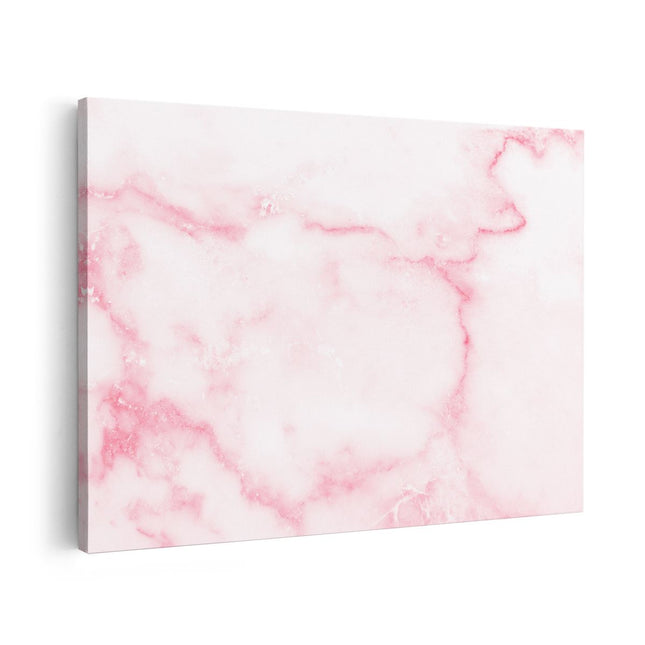 Canvas schilderij vooraanzicht Abstracte Kunst - Roze Patroon Marmer